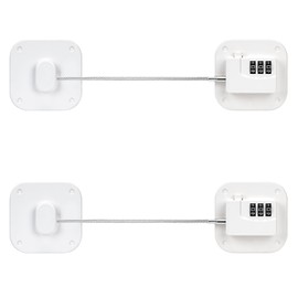 Fridge Lock for Child Safety Fridge Lock No Drilling Washing Machine Lock with Code for Cupboards Windows Wardrobes White Pack of 2