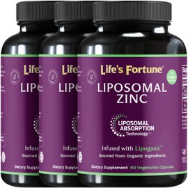 Liposomal Zinc Supplement with Copper | Pure Zinc Citrate Vitamins for Adults for Immune Support, 50mg, 90 Count (Pack of 3)