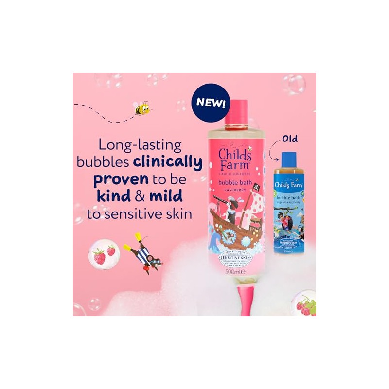 Childs Farm Kids Bubble Bath, Raspberry | Gently Cleanses &
