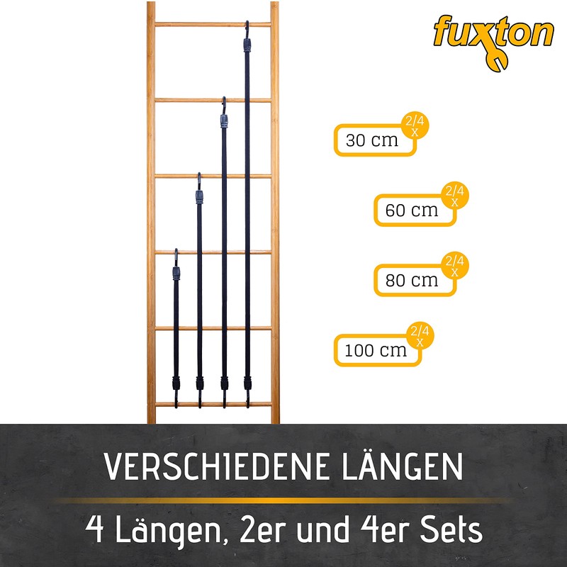 fuxton Set of 2 elastic straps, short, flat with hooks,
