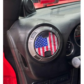Decal Concepts American Flag Interior AC Vent Accent Decal Kit - (Fits Jeep Wrangler 2011-2017) (Flag Style (Red-White-Blue Distressed))