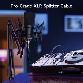 Cable Matters 2-Pack Balanced XLR Splitter Cable - 1.5ft / 0.5m, XLR Y Cable 2 Male to 1 Female