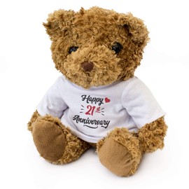 NEW - Happy 21st Anniversary - Teddy Bear - Cute Soft Cuddly - Gift Present 21 Year
