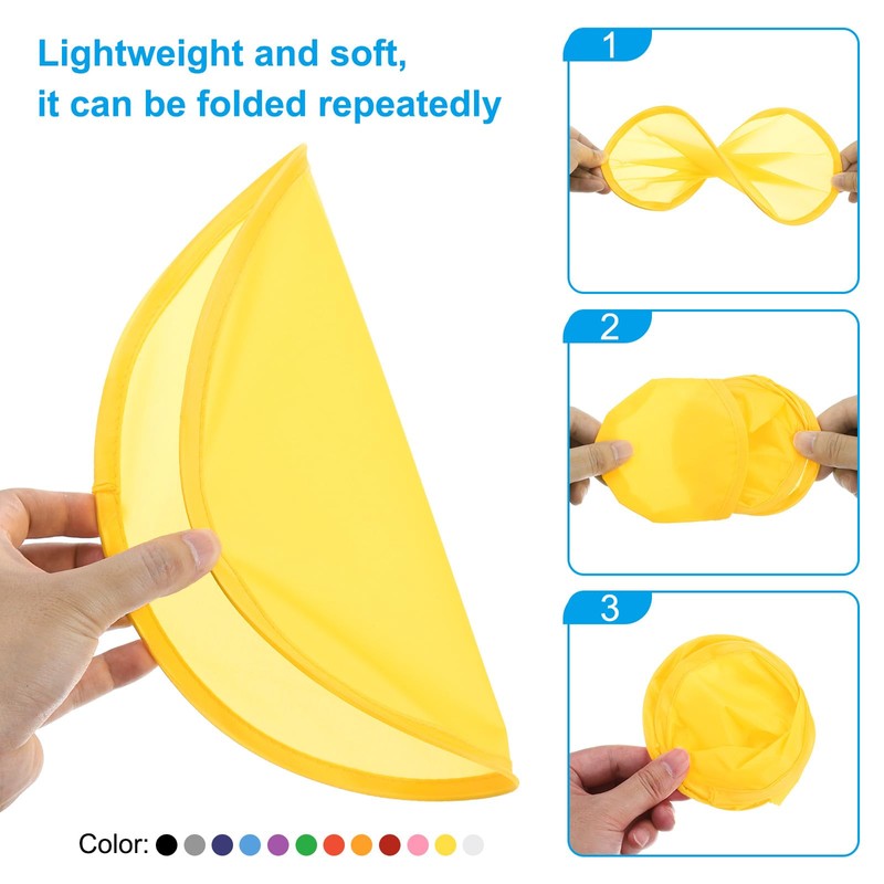 PATIKIL 10 Inch Foldable Flying Disc, 10 Pack Folding Pocket