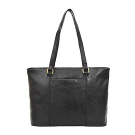 HOL Ladies Leather Shoulder Bag Classic Work Casual Handbag Tote Lima Black