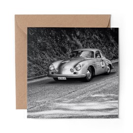 1 x Greeting Card Vintage Race Car Sports - Blank Birthday Celebration Anniversary #12653