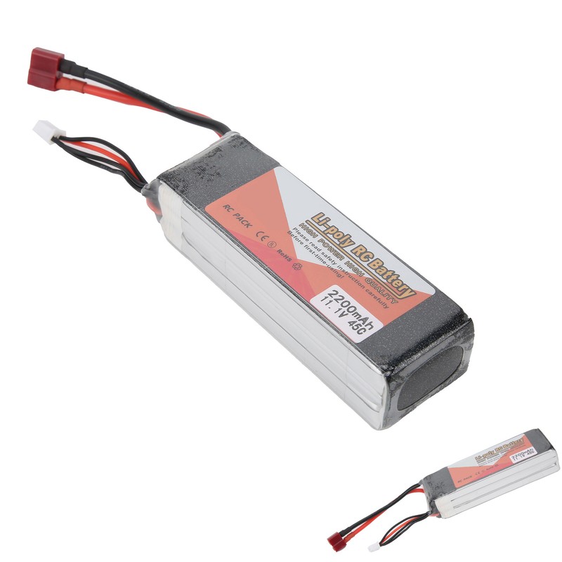 11.1V 2200mAh 3S 45C Lipo Battery Pack with T Plug