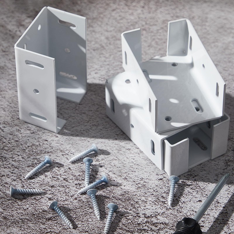 Hicarer 16 Pcs Heavy Duty Aluminum Fence Bracket with Screws