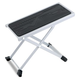 EASTROCK Guitar Footstool Nailless Design Footrest Stool for Classic, Acoustic, Electric Guitar, Height Adjustable, Stable Footstool, Excellent Professional Performance (Silver)