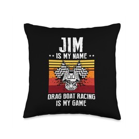 Drag Boat Racer for Drag Boat Race and Drag Boat Throw Pillow