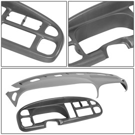 DNA MOTORING Dashboard Cover Cap Overlay + Instrument Bezel Replacement Compatible with 98-01 Ram 1500 Pickup / 98-02 Ram 2500 3500 Pickup, ZTL-Y-0090