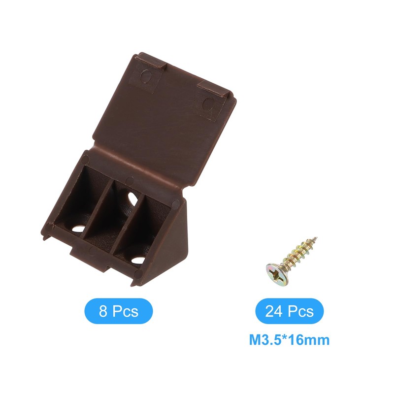 sourcing map 8 Pcs 90 Degree Plastic Corner Braces, 22x42.5x22mm