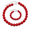 Zxcog Chunky Red Beaded Necklace for Women Adjustable 16MM Red