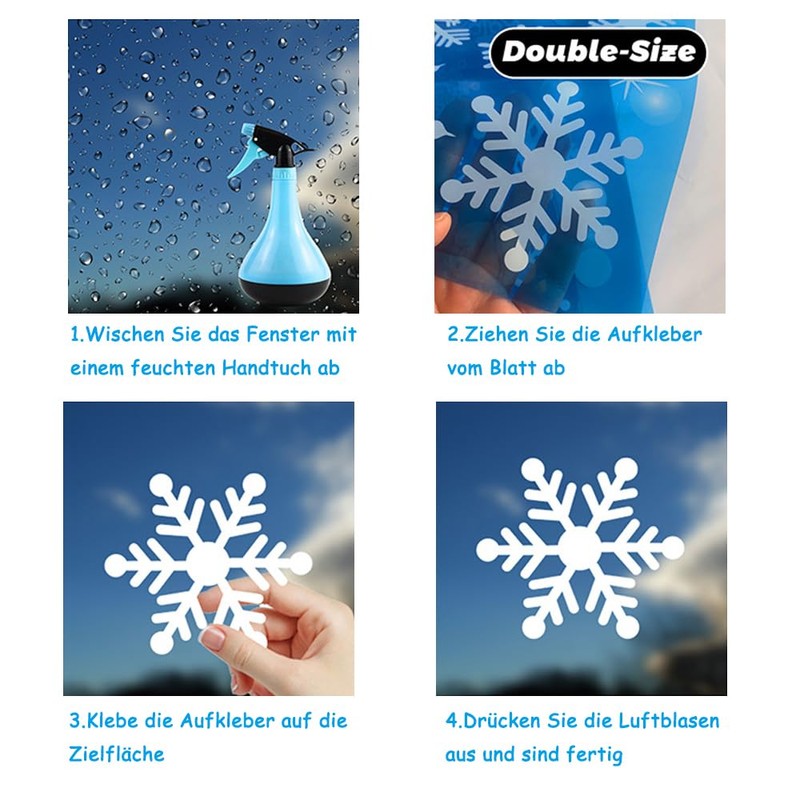 Christmas Window Stickers, Reusable PVC Double-Sided Window Stickers, Christmas Decoration