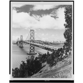HistoricalFindings Photo: San Francisco,San Francisco-Oakland Bay Bridge from Yerba Buena Island,c1947