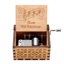 Yesnote Over the Rainbow Music Box Gift for Wife, Romantic Birthday Father Day Anniversary to Son Daughter Boyfriend Women Girl Girlfriend Hand Crank Musical Box