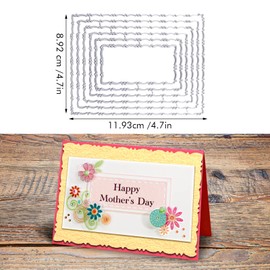 cobee Frame Metal Die Cuts, 6PCS Nesting Frame Die Cut Rectangle Frame Metal Cutting Dies Frame Cutting Dies Cut Stencils Metal Cutting Stencil Embossing Dies for DIY Card Making Scrapbooking