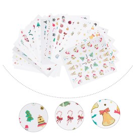 Healeved 2sets Gel Nail Sticker Christmas Theme Wearable Nail Art for Women 24sheets*2