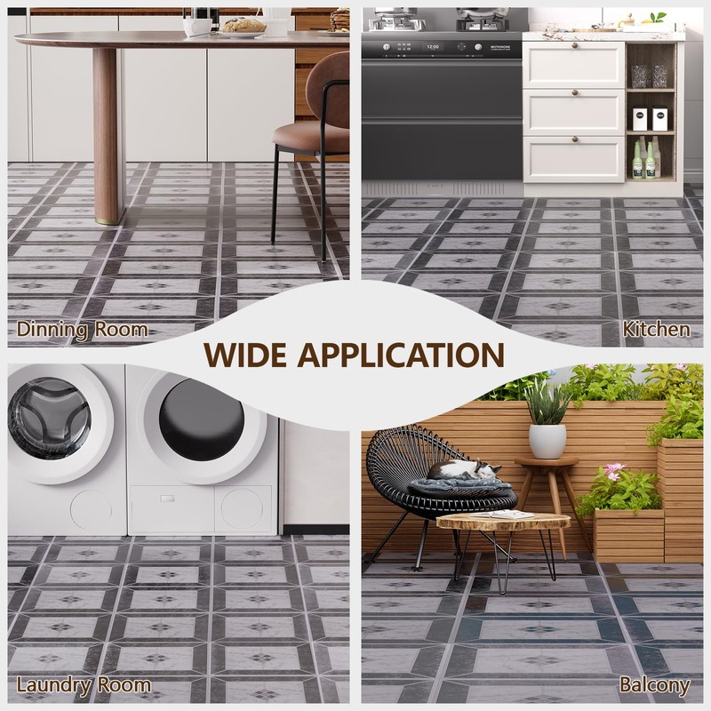 ACCOR HOME Peel and Stick Floor Tile, 40-Pack 12" x