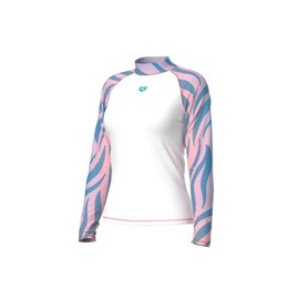 ARENA Women's Vest L/S Allover Rash Guard Shirt, White-flow