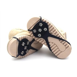 Milaloko 1 Pair (Kids Size) Crampons,Traction Cleats,Spike for Winter Walking Safety,Shoe Grips on Ice、Snow for Children Girls and Boys (Black)