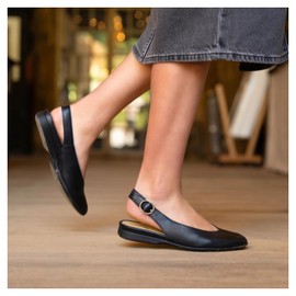 Dansko Lea Slingback Flats for Women - Comfortable Flats with Arch Support for Comfort Black 10.5-11 M US