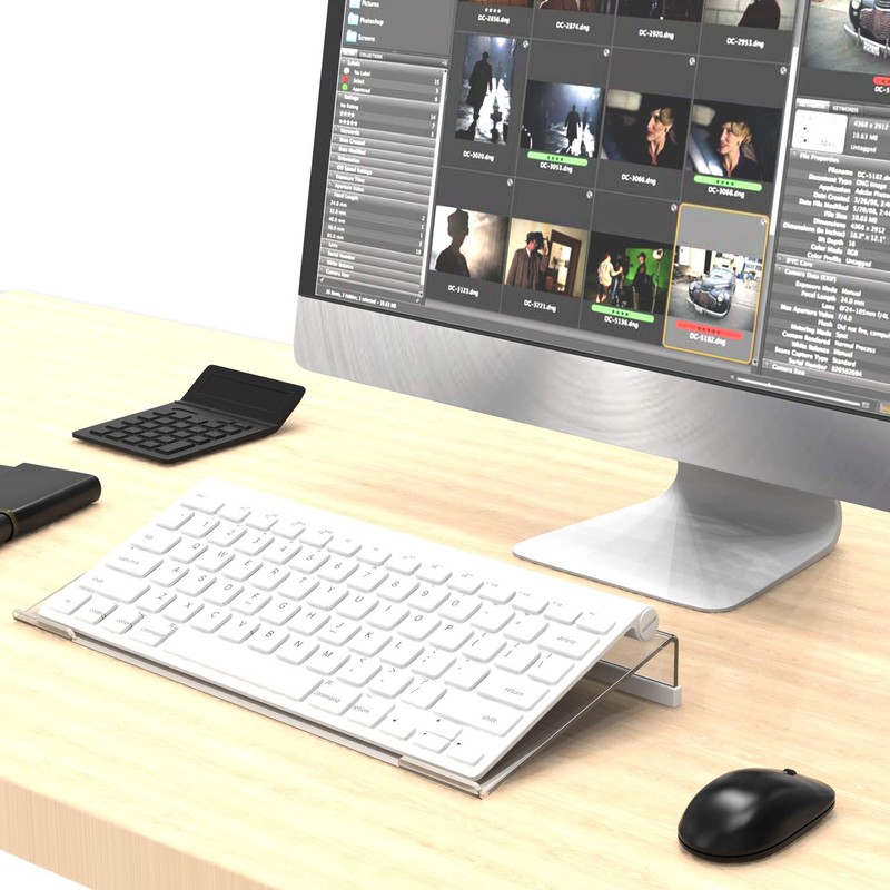KOTEMON Acrylic Tilted Computer Keyboard Stand for Compact Keyboard, 78