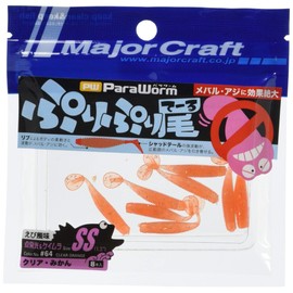 Major Craft Worm Aging Meberling Pretail 1.3 #64 Clear Mandarin SS