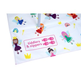 Tiddlers & Nippers Large 130cm x 130cm Reusable Splash Splat Mat | Waterproof, Machine Washable, Anti-Slip | for Meal Times Under High Chair, Picnics, Crafts, Play Mat, Table Cloth (Fabulous Fairies)