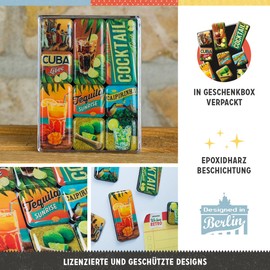 Nostalgic-Art Retro Kühlschrank-Magnete, 9 Stück, Cocktail Time – Geschenk-Idee als Bar-Zubehör, Magnetset für Magnettafel, Vintage Design
