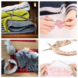 11pcs Multi-size Stainless Steel Circular Knitting Needle Handcraft Sweater Weave Needle Set Knitting Needles Crafts(65cm)