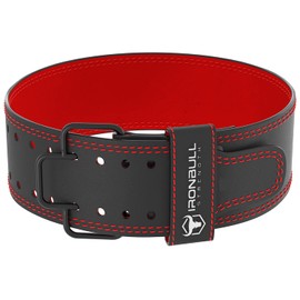 Quick Release Weightlifting Belt PRO - 7mm Fast Lever Lifting Belt - 4-inch Wide Suede Leather Back Support - For Powerlifting, Weight Training, Gym and Fitness (Medium, Black/Red)