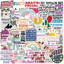 50 PCS Sarcastic Stickers,Funny Ridicule Stickers for Adults,Snarky, Humorous Quotes Stickers for Water Bottle,Laptop,Phone,Hard Hat,Bumper,Gifts for Adult Teens Friends