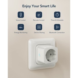 Smarte Steckdose misst Stromverbrauchsmesser GNCC WLAN Smart Steckdose Mini funktioniert mit Alexa,Google Home Sprachsteuerung Fernzugriff, Nur 2.4GHz WIFI