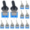 12 Pcs Mini Toggle Switch SPST with 2 Pcs Waterproof