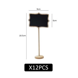 Wooden Message Board with Base, 12 Piece Lace Rectangular Message Board for Restaurant Table Reservations and Price Tags, Suitable for Home, Office or Restaurant, Wooden Base Message Board