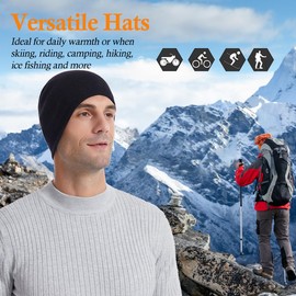 CYNROFVEN Winter Hats for Women Mens Beanie Skull Cap Soft Warm Plain Toboggan Hats for Cold Weather Black