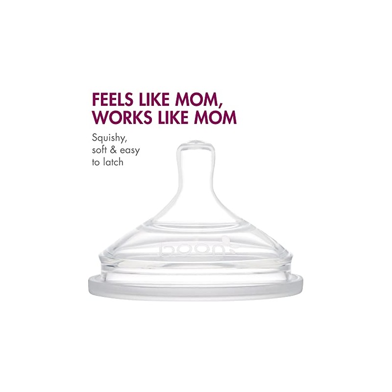 Boon Nursh Bottles - Silicone Baby Bottles Help Ease Colic