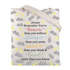 FUSTMW Rat Tote Bag Rat Gifts for Rat Lover Pet Owner Gift Spirit Animal Gifts Large Canvas Grocery Bags Shopping Bag, Rat Tote, Large