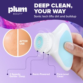 Sonic Facial Cleansing Brush – Gentle Dual-Speed Electric Exfoliator, Water-Resistant Silicone Deep-Pore Face Scrubber for Men & Women