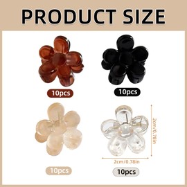 40 Pcs Set 4 Colors Womens Girls Hair Accessories, Mini Hairs Clips, Sun Flowers Claw Clip Mini Flower Claw Clip Non-Sip Hair Clips, Flower Hair, Wedding Birthday Party Girls Photograph Daily