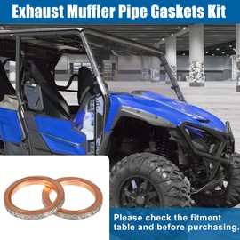 A ABSOPRO 2 Piece Exhaust Pipe Silencer Seal Kit Copper Gaskets