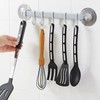 White Wall-Mounted 6-Hook Kitchen Utensil Organizer Plastic 3ea