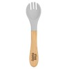 2pc Grey Bamboo Baby Weaning Fork & Spoon Set -