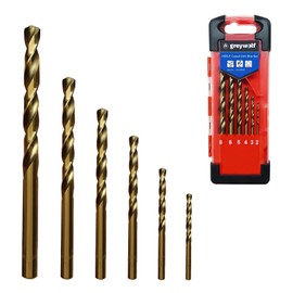 HSS-Cobalt Metal Drill Bit Set 6 PCS M35 5% Cobalt Drill Bits Hss-G Metal for Stainless Steel Iron etc（2/3/4/5/6/8mm)