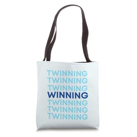 Twinning Winning Blue Twins Shopping Diaper Bag for Twins Tote Bag