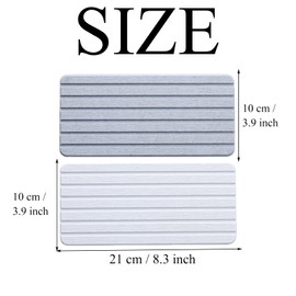 Water Absorbent Stone, Rectangular Absorbent Coaster, Absorbent Coasters Made of Diatomaceous Earth, Quick Drying and Versatile, for Kitchens, Bathrooms, Sinks (White, Grey)