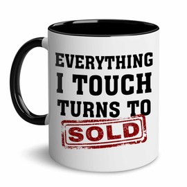AGGLOMEKC Christmas Gift For Realtor - Realtor Mug - Everything I Touch Turns to Sold - Birthday Gifts For Real Estate Agent Realtor, Women, Men, Closing, House, Coworker, Boss, Salesman 11OZ