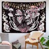 Yrendenge Skull Butterfly Tapestry Hippie Mushroom Wall Hanging Aesthetic Moth
