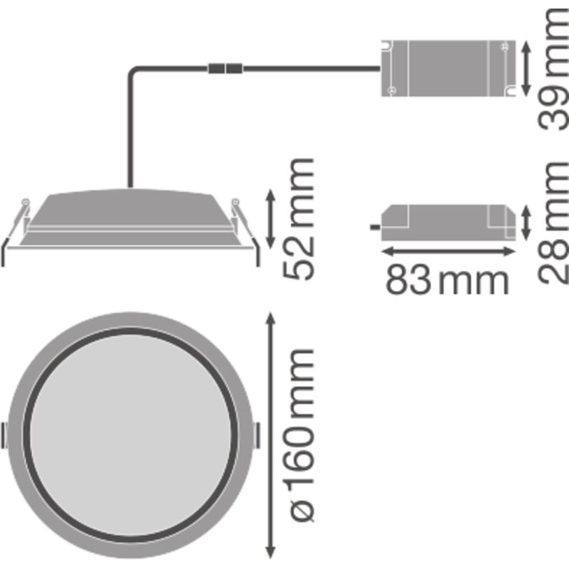 Ledvance LED Downlight Alu DN150 14W 1190lm 100D - 830